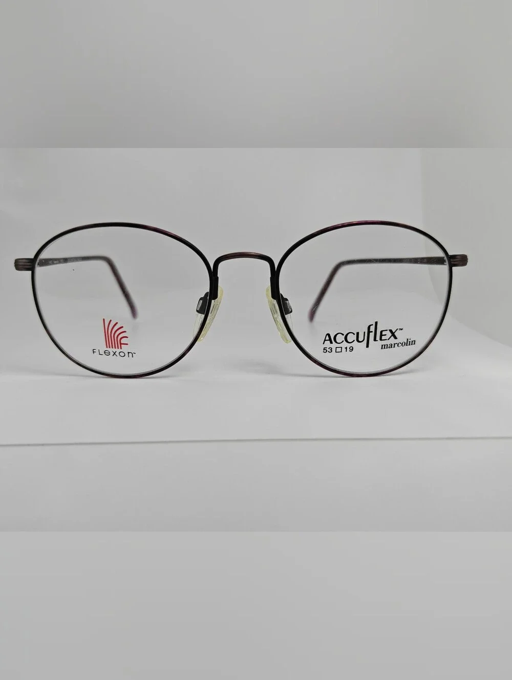 Accuflex 118 Marcolin Round Eyeglasses in Violet Rose Antique Mauve.